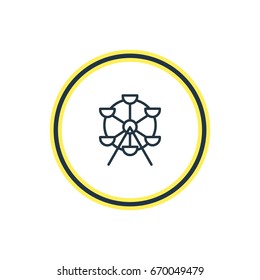 Vector Illustration Of Carousel Outline. Beautiful  Element Also Can Be Used As Ferris Wheel Element.