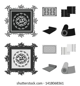 Vector illustration of carpet and persian logo. Collection of carpet and border stock vector illustration.