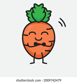 Ilustración vectorial del personaje de la zanja con cara linda y dibujo simple de la línea corporal en un fondo aislado