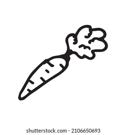 Vektorgrafik einer Karotte im Doodle-Stil