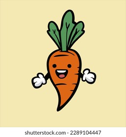 Vector illustration of carrot fruit. hand drawn, Fruits icon sketch art illustration