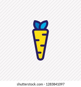 Vector illustration of carrot icon colored line. Beautiful leisure element also can be used as veggie icon element.