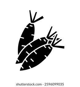 Vector illustration of a carrot icon, suitable for food, gardening, and nutrition-themed designs. Editable stroke.