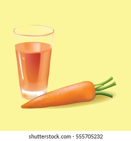Vector illustration of carrot juice.