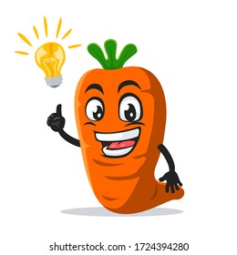 vector illustration of carrot mascot or character got idea