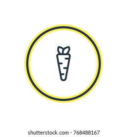 Vector Illustration Of Carrot Outline. Beautiful Entertainment Element Also Can Be Used As Veggie Element.