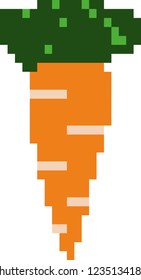 vector illustration of carrot in pixel style