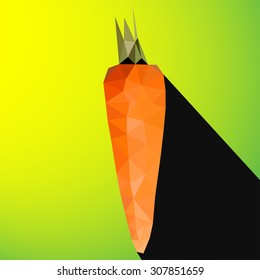 Vector illustration of a carrot rendered in a geometric style