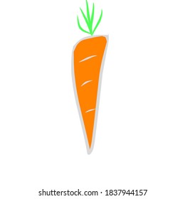 Vector illustration of carrot symbol with simple shapes