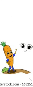 vector illustration of carrot treating sore eyes