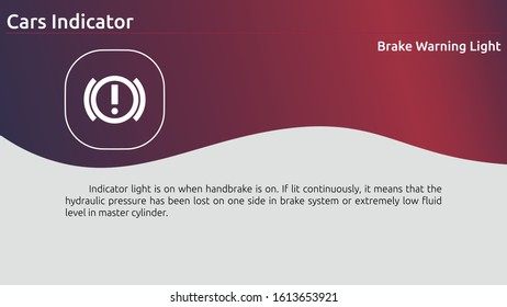 Vector Illustration of Cars Indicator: Brake Warning Light