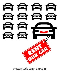 Vector illustration of cars with label