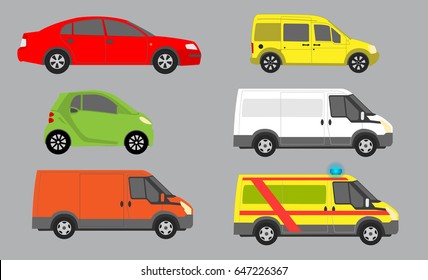 Vector illustration of cars from side