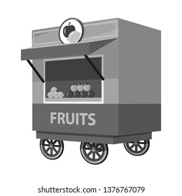 Vector illustration of cart and cafe symbol. Set of cart and shop stock vector illustration.