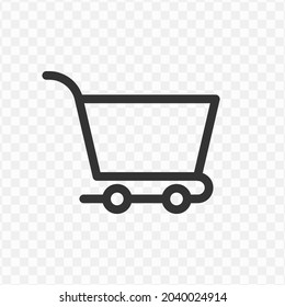 Vector illustration of cart icon in dark color and transparent background(png).