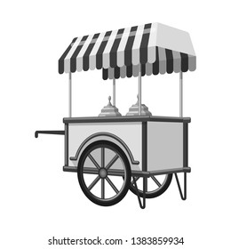 Vector illustration of cart and mobile logo. Set of cart and entertainment stock symbol for web.
