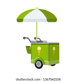 Vector illustration of cart and parasol icon. Collection of cart and sunshade stock vector illustration.