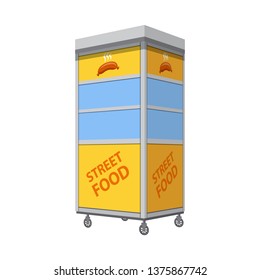 Vector illustration of cart and popcorn logo. Collection of cart and corn stock symbol for web.