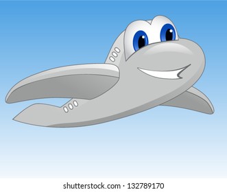 vector illustration of cartoon airplane
