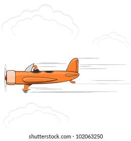 Vector illustration of a cartoon of an airplane. EPS10