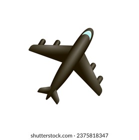 Ilustración vectorial del avión de dibujos animados aislado en fondo blanco