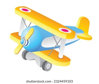 vector illustration of a cartoon airplane on white background