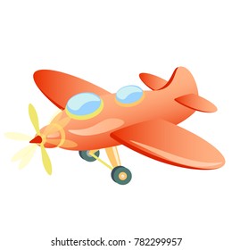 vector illustration of a cartoon airplane on white background