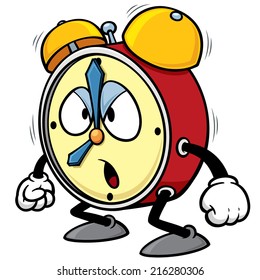 Vector illustration of Cartoon alarm clock