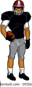 Vector illustration of Cartoon american football player 