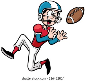 Vector illustration of Cartoon American football player