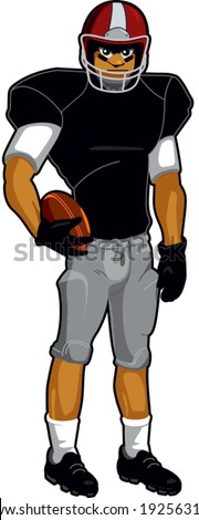 Vector Illustration Cartoon American Football Player Stock Vector