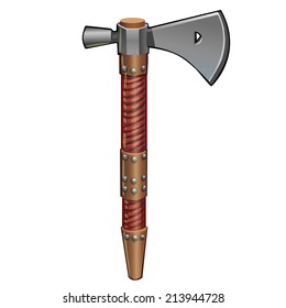  Vector illustration of cartoon American tomahawk isolated on white