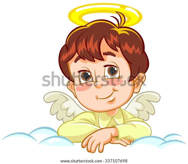 Vector Illustration Cartoon Angel Crossed Arms Stock Vector (Royalty ...