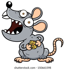 Vector Illustration Of Cartoon Angry Rat