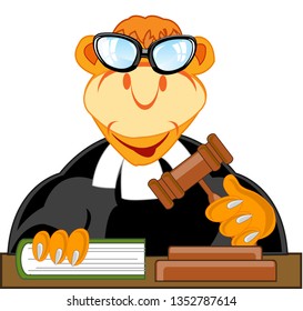 Vector illustration of the cartoon animal to judges