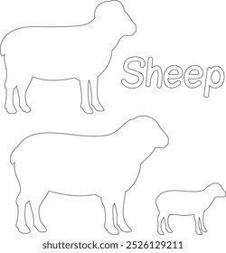 Vector illustration cartoon animal  Sheep