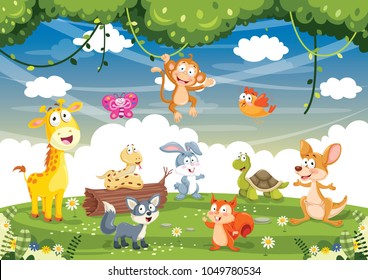 Vector Illustration Of Cartoon  Animals