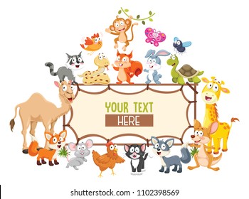 Vector Illustration Of Cartoon Animals