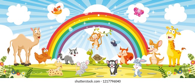 Vector Illustration Of Cartoon Animals