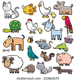 Vector Illustration of Cartoon animals