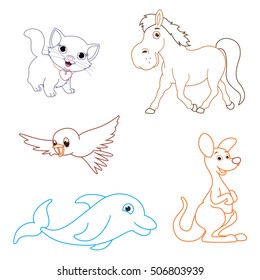 Vector Illustration Of A Cartoon Animals