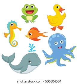 Vector Illustration Of A Cartoon Animals