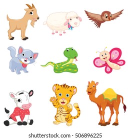 Vector Illustration Of Cartoon Animals