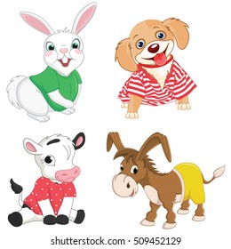 Vector Illustration Of Cartoon Animals
