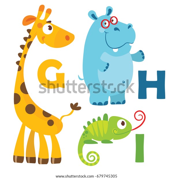 Vector Illustration Cartoon Animals Alphabet Design Stock Vector ...