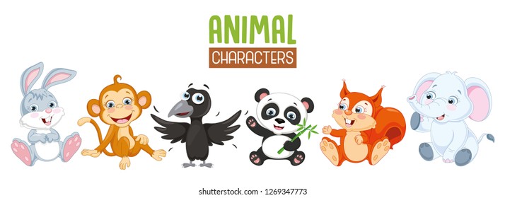 Vector Illustration Of Cartoon Animals Collection Vector Illustration Of Cartoon Animals Collection
