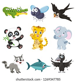 Vector Illustration Of Cartoon Animals Collection
