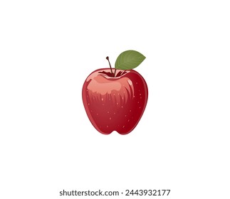 Ilustración vectorial de manzana de dibujos animados sobre fondo blanco