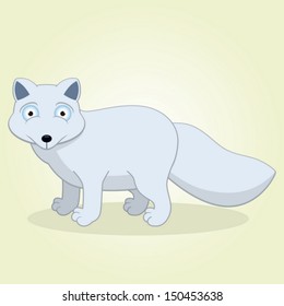 Vector Illustration of Cartoon Arctic Fox