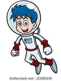 Vector illustration of Cartoon astronaut